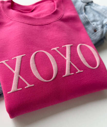 Embossed XOXO Sweater, Valentine's Sweater, Valentine's Day Shirt, Galentine's Day, Valentine's Outfit, Women's Valentine's Day Crewneck