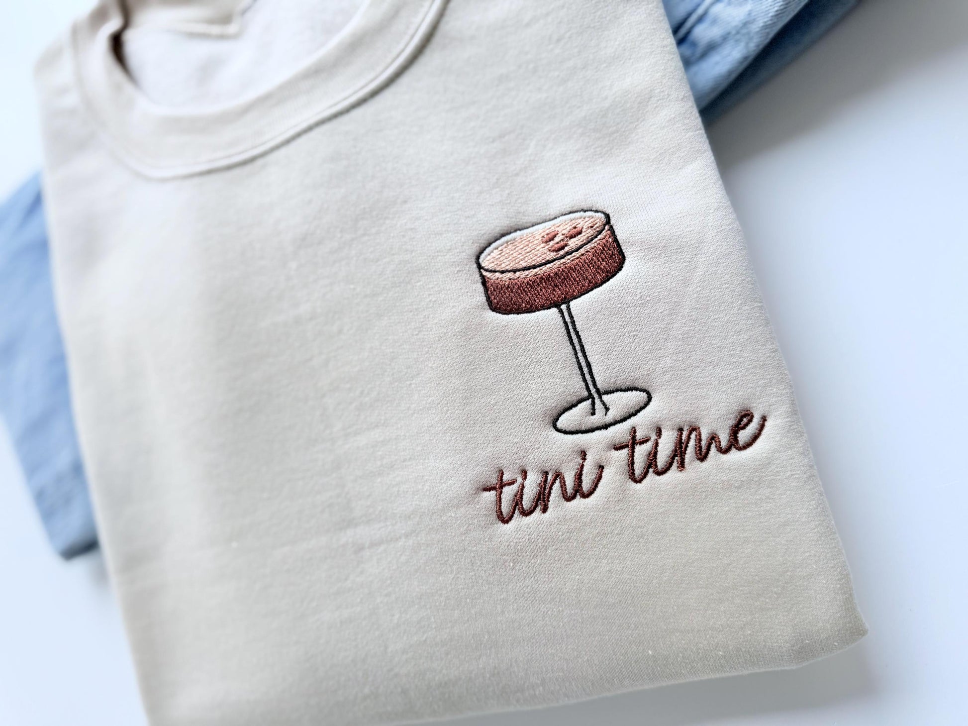 Tini Time, Espresso Martini Crewneck, Embroidered Espresso Martini Sweatshirt, Just A Girl Who Loves Espresso Martinis, Martini Time