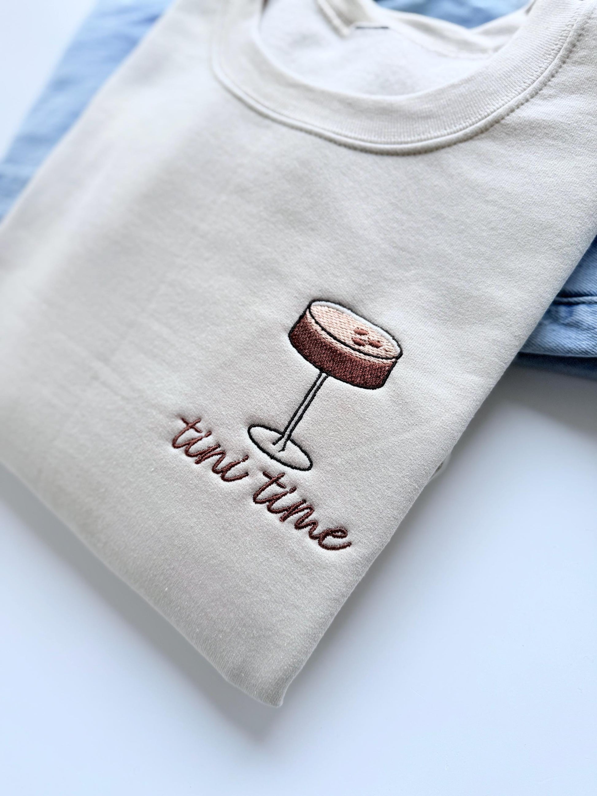 Tini Time, Espresso Martini Crewneck, Embroidered Espresso Martini Sweatshirt, Just A Girl Who Loves Espresso Martinis, Martini Time