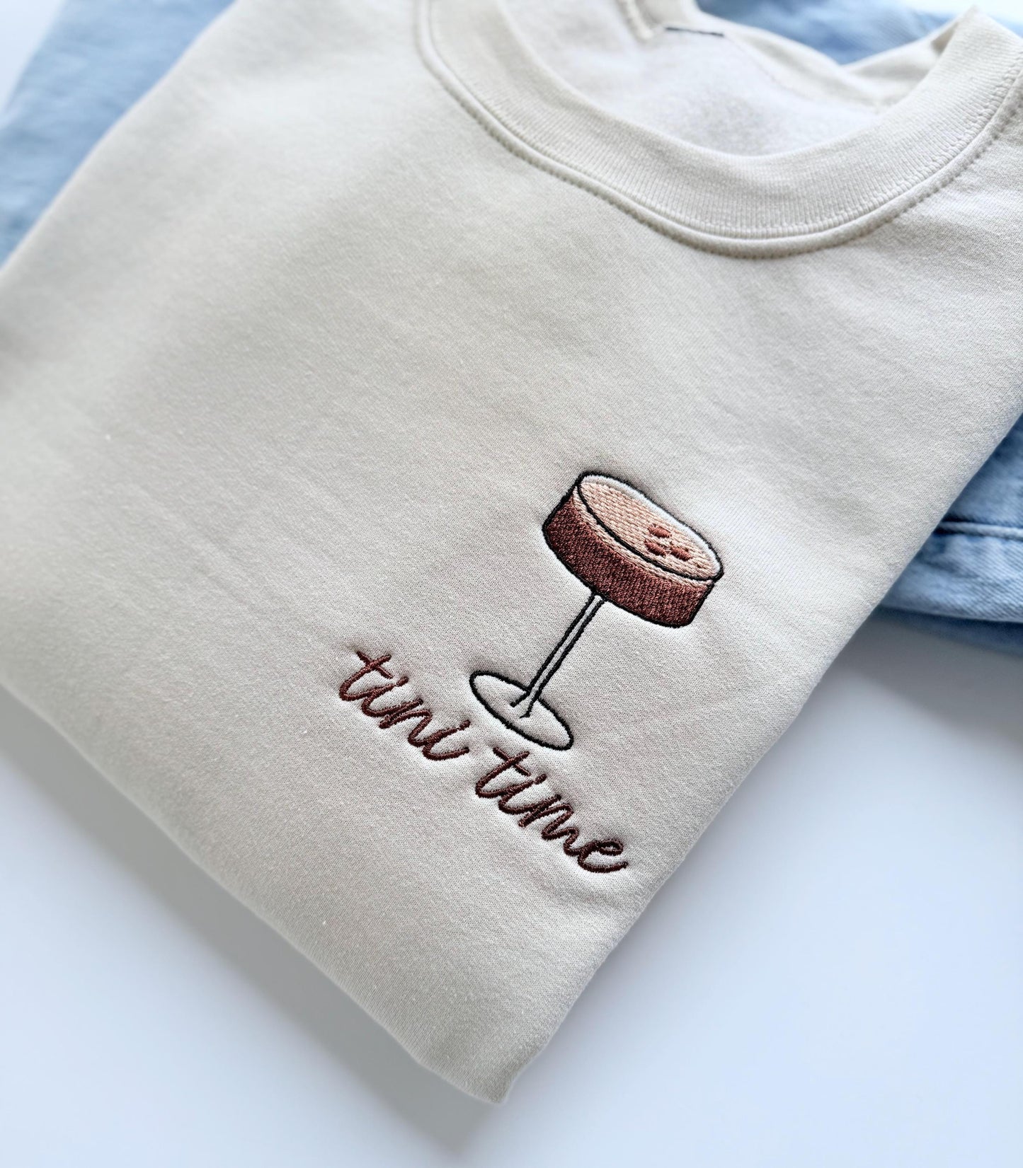 Tini Time, Espresso Martini Crewneck, Embroidered Espresso Martini Sweatshirt, Just A Girl Who Loves Espresso Martinis, Martini Time