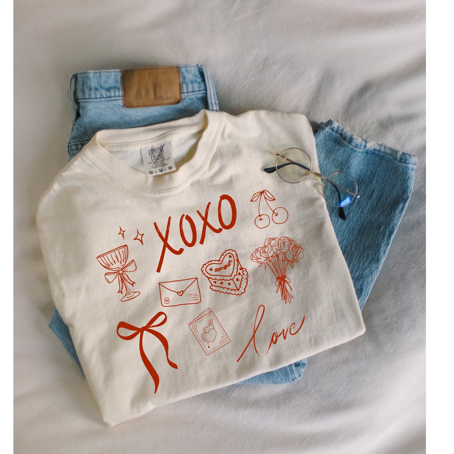 Women's Valentines Day Shirt, Xoxo Tee, Valentine's Day Outfit, Comfort Colors, Gift For Her