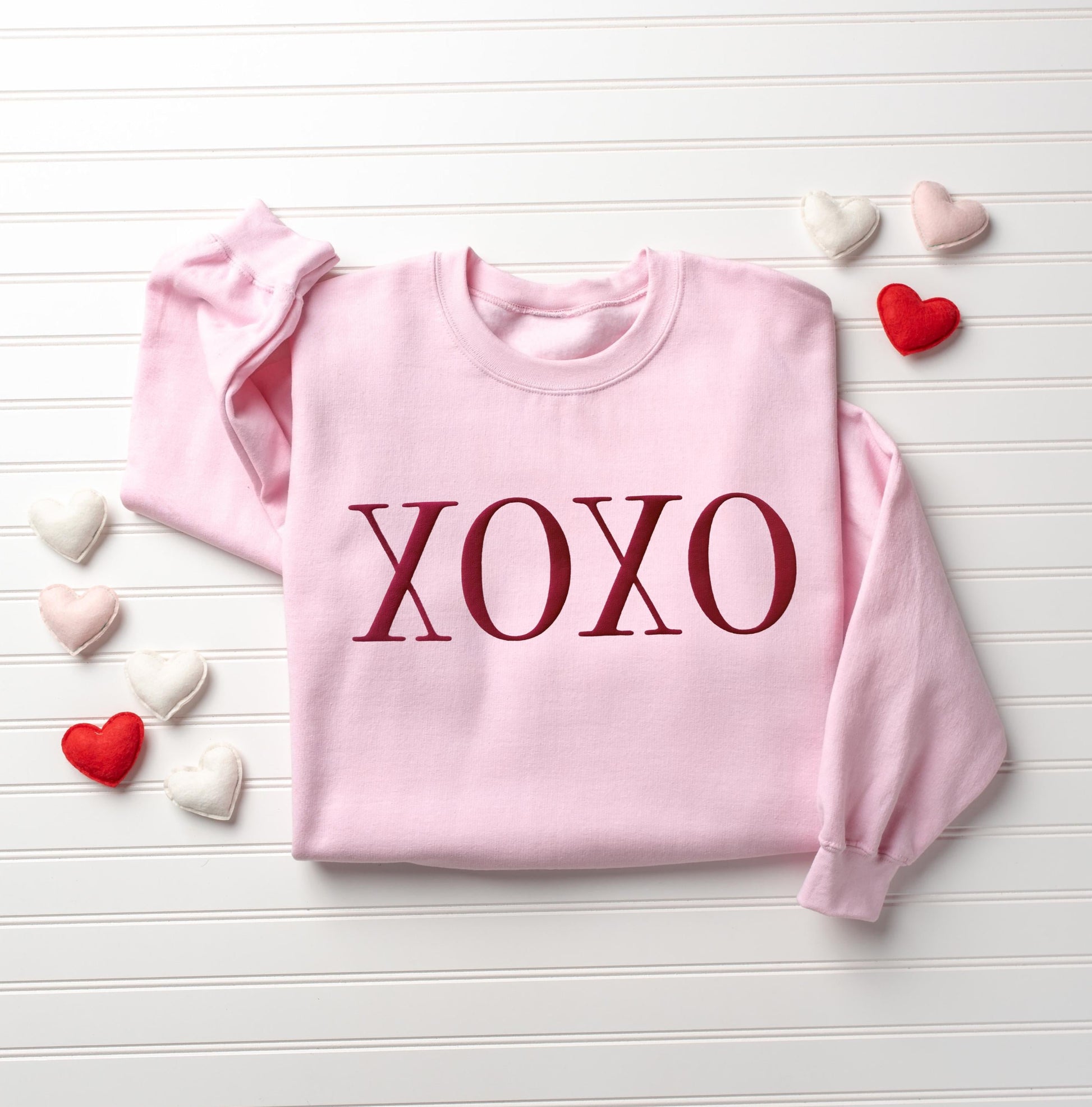 Embossed XOXO Sweater, Valentine's Sweater, Valentine's Day Shirt, Galentine's Day, Valentine's Outfit, Women's Valentine's Day Crewneck