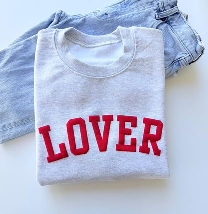 Embossed Puff Lover Varsity Sweatshirt