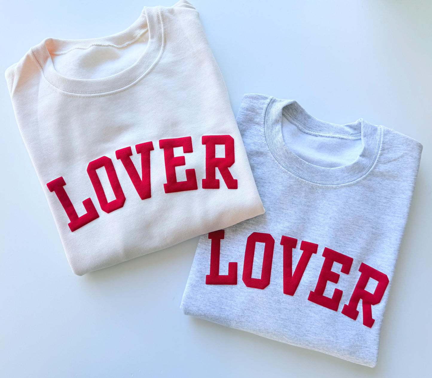 Embossed Valentine's Crewneck, Women's Valentines Day Sweatshirt, Puff Print, Lover Sweatshirt