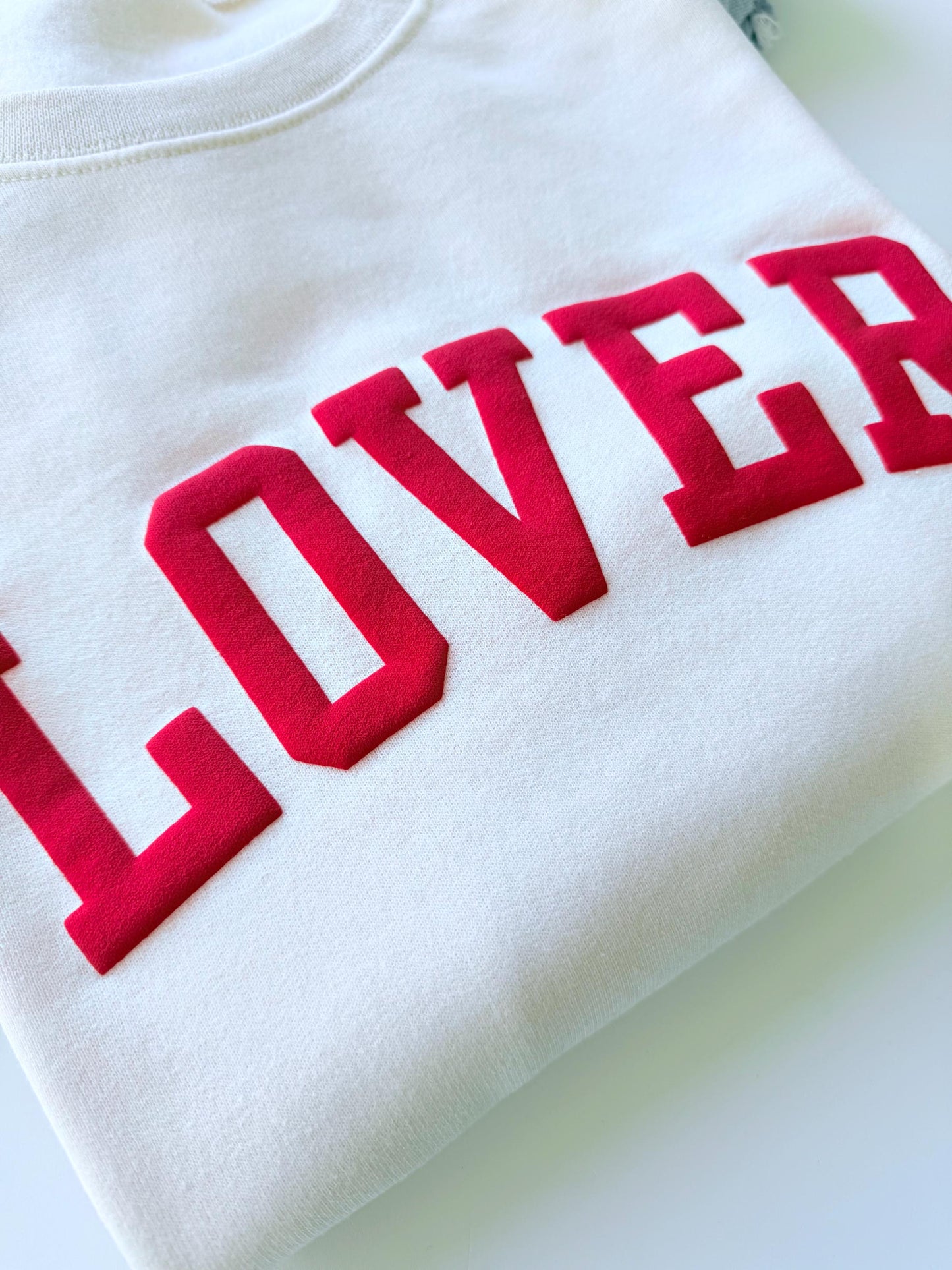 Embossed Valentine's Crewneck, Women's Valentines Day Sweatshirt, Puff Print, Lover Sweatshirt