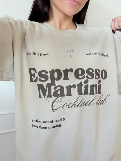 Tini Time Sweatshirt, Espresso Martini Sweatshirt, Coffee Lover Crewneck, Martini Sweater, Martini Lover Sweatshirt, Gift For Her