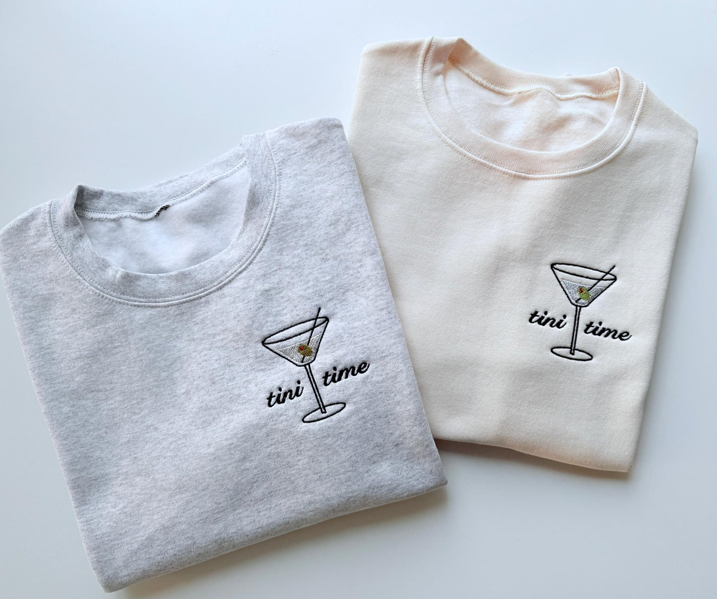 Dirty Martini Sweatshirt, Tini Time Sweatshirt, Embroidered Martini Sweater, Martini Time, Birthday Gift for Her, Martini Lover Gift