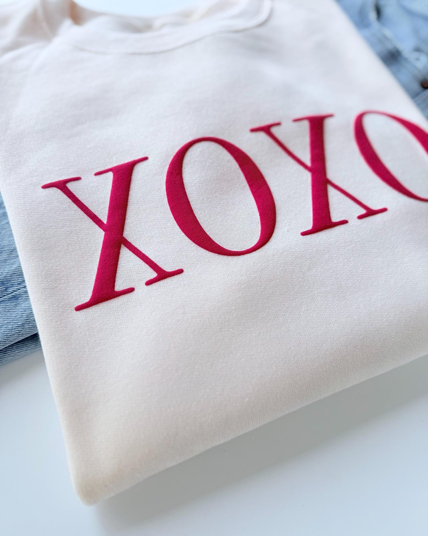 Women's Valentine's Day Sweatshirt, Embossed XOXO Sweater, Valentine's Sweater, Valentine's Day Shirt, Galentine's Day, Valentine's Outfit