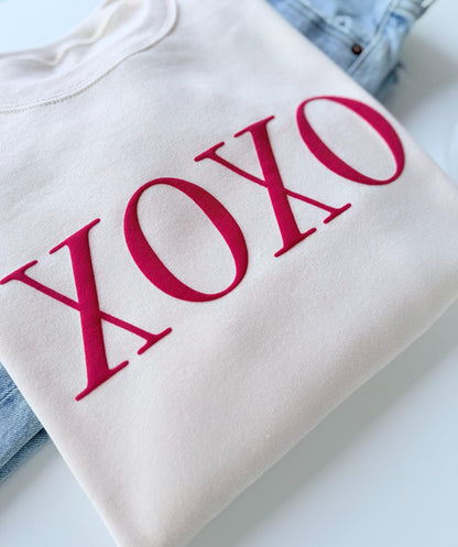 Women's Valentine's Day Sweatshirt, Embossed XOXO Sweater, Valentine's Sweater, Valentine's Day Shirt, Galentine's Day, Valentine's Outfit