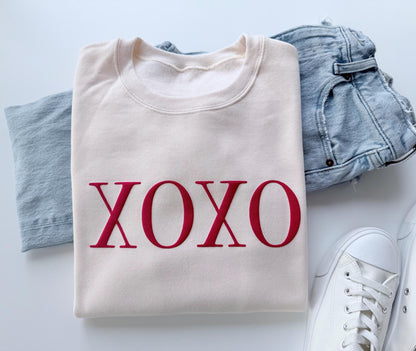 Women's Valentine's Day Sweatshirt, Embossed XOXO Sweater, Valentine's Sweater, Valentine's Day Shirt, Galentine's Day, Valentine's Outfit