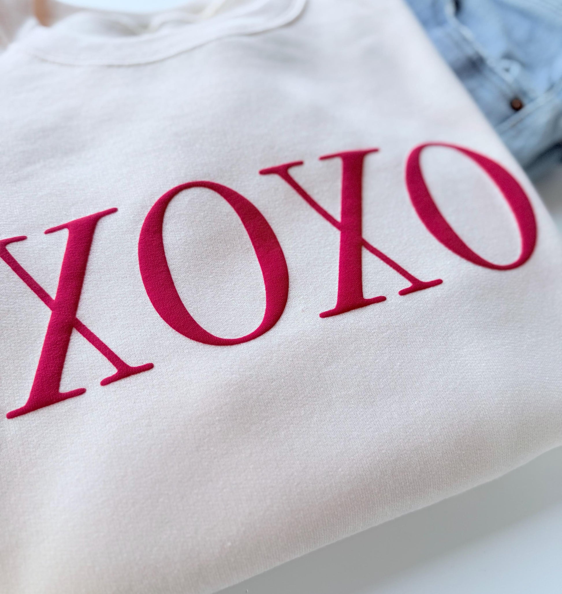 Women's Valentine's Day Sweatshirt, Embossed XOXO Sweater, Valentine's Sweater, Valentine's Day Shirt, Galentine's Day, Valentine's Outfit