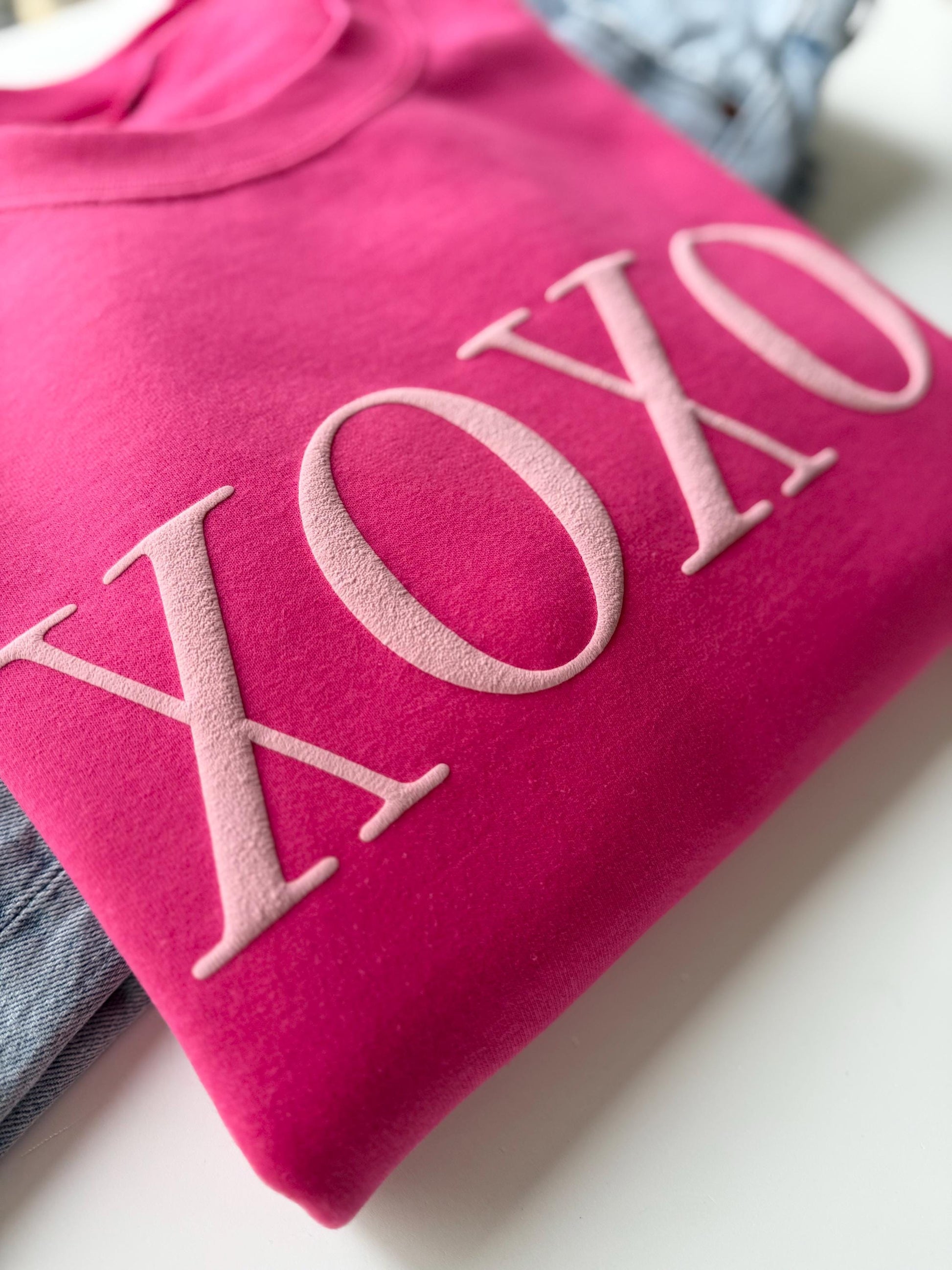 Embossed XOXO Sweater, Valentine's Sweater, Valentine's Day Shirt, Galentine's Day, Valentine's Outfit, Women's Valentine's Day Crewneck