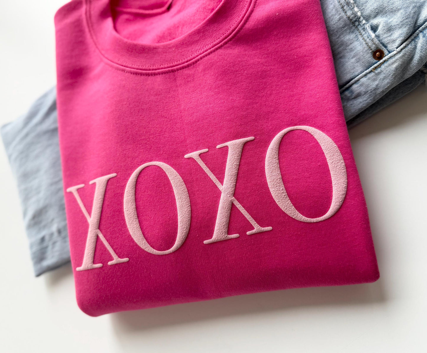 Embossed XOXO Sweater, Valentine's Sweater, Valentine's Day Shirt, Galentine's Day, Valentine's Outfit, Women's Valentine's Day Crewneck