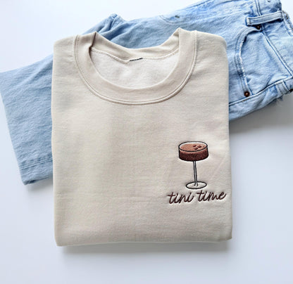 Embroidered espresso martini crewneck sweatshirt