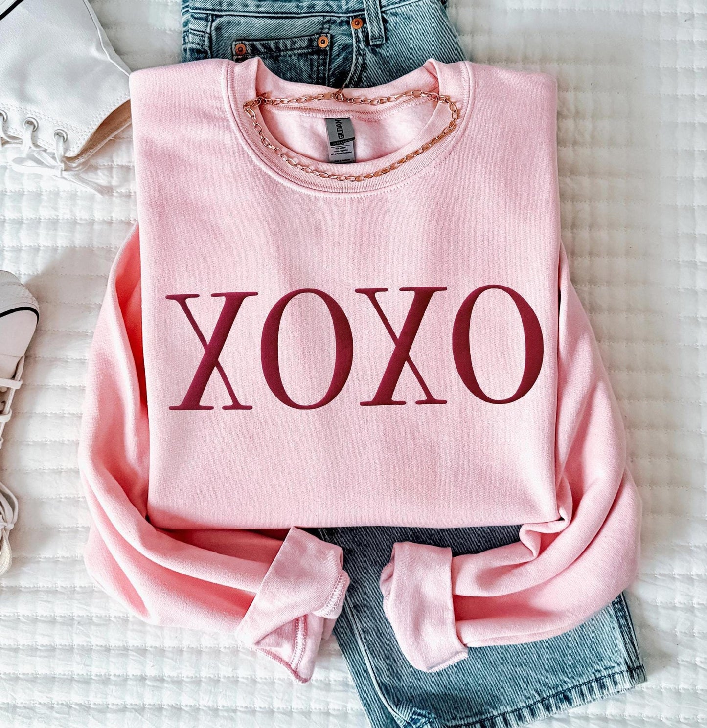 XOXO puff crewneck sweatshirt