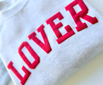 Embossed Puff Lover Varsity Sweatshirt