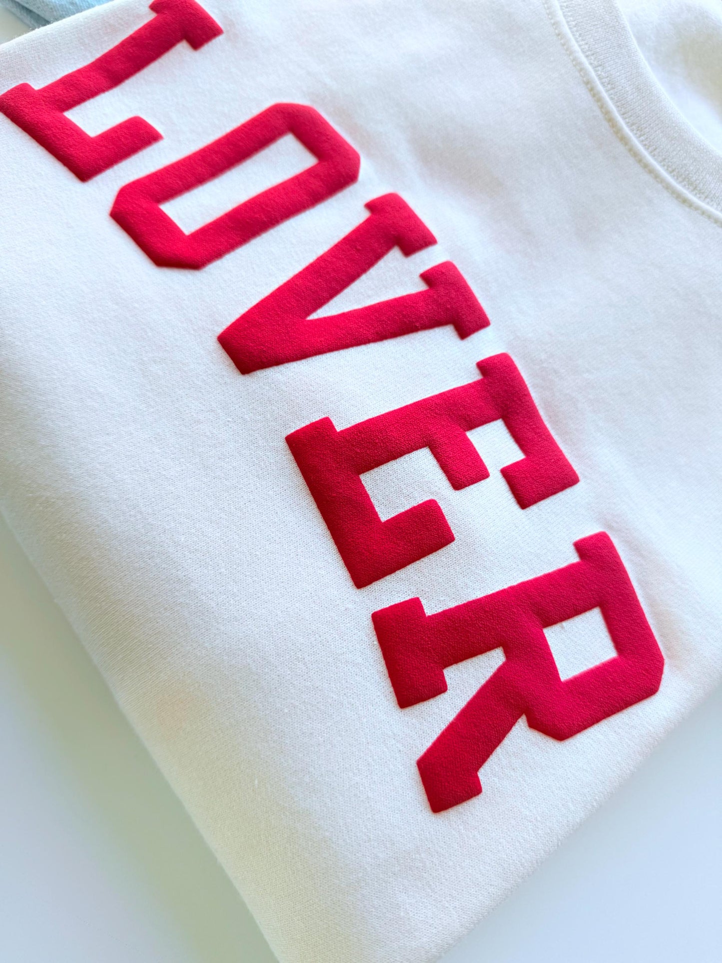 Embossed Valentine's Crewneck, Women's Valentines Day Sweatshirt, Puff Print, Lover Sweatshirt