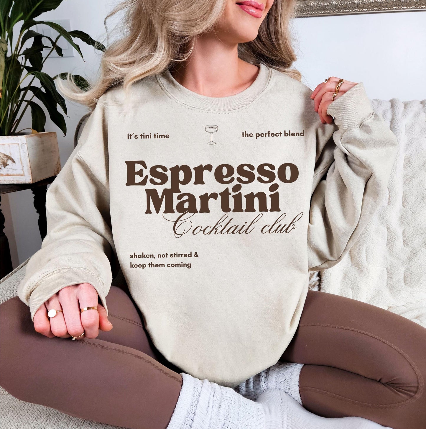 Tini Time Sweatshirt, Espresso Martini Sweatshirt, Coffee Lover Crewneck, Martini Sweater, Martini Lover Sweatshirt, Gift For Her