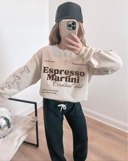 Tini Time Sweatshirt, Espresso Martini Sweatshirt, Coffee Lover Crewneck, Martini Sweater, Martini Lover Sweatshirt, Gift For Her