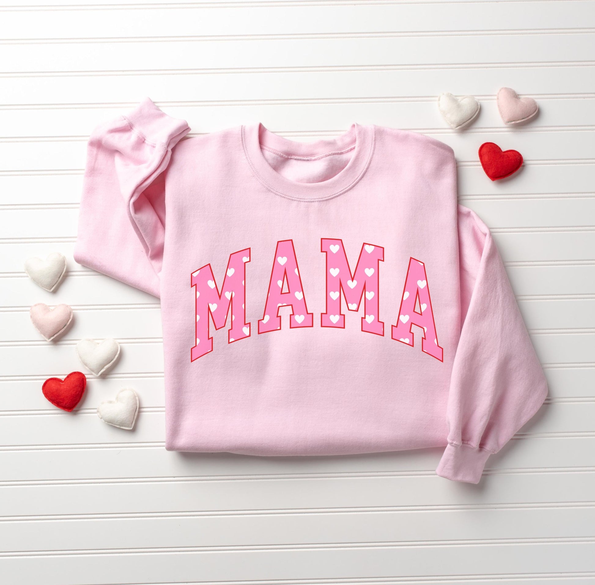 Mama Heart Sweatshirt, Mama Valentine's Sweater, Valentine's Day Shirt, Valentine's Outfit, Women's Valentine's Day Crewneck