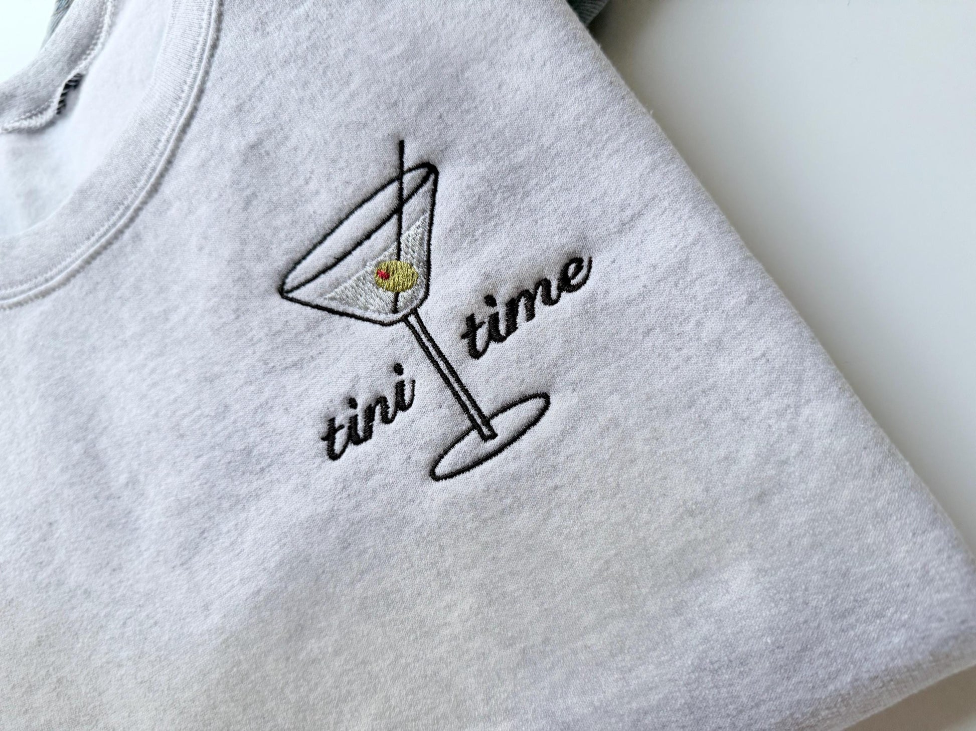 Dirty Martini Sweatshirt, Tini Time Sweatshirt, Embroidered Martini Sweater, Martini Time, Birthday Gift for Her, Martini Lover Gift