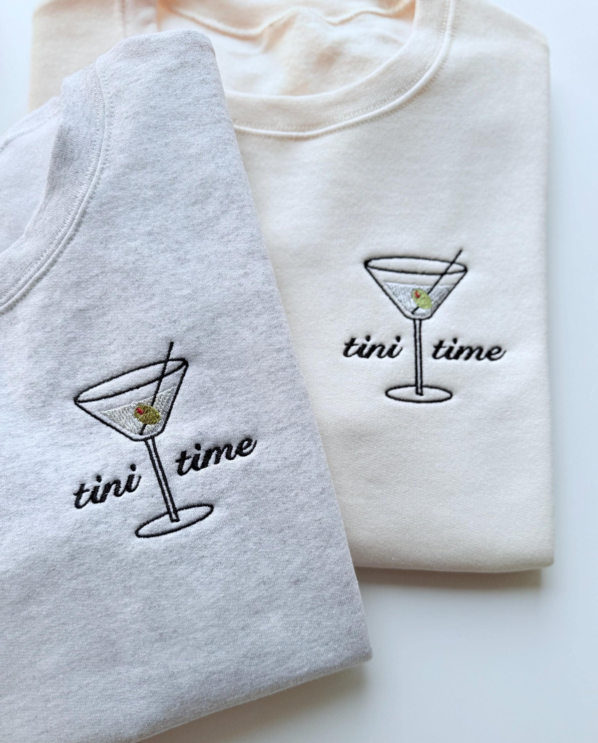 Dirty Martini Sweatshirt, Tini Time Sweatshirt, Embroidered Martini Sweater, Martini Time, Birthday Gift for Her, Martini Lover Gift