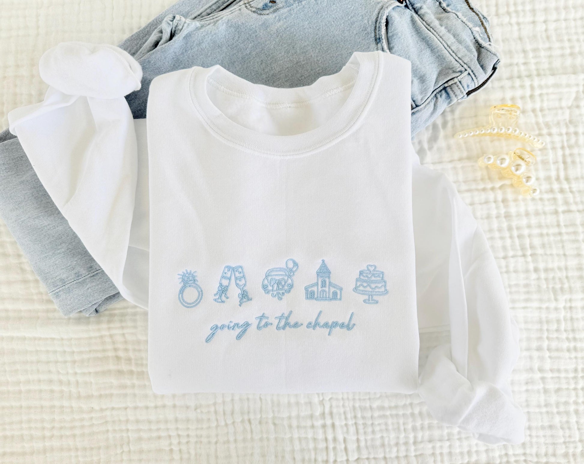 Going To The Chapel, Engagement Gift, Bride Sweatshirt, Bridal Embroidered Sweatshirt, Future Mrs. Sweatshirt, Bride Bachelorette Sweatshirt