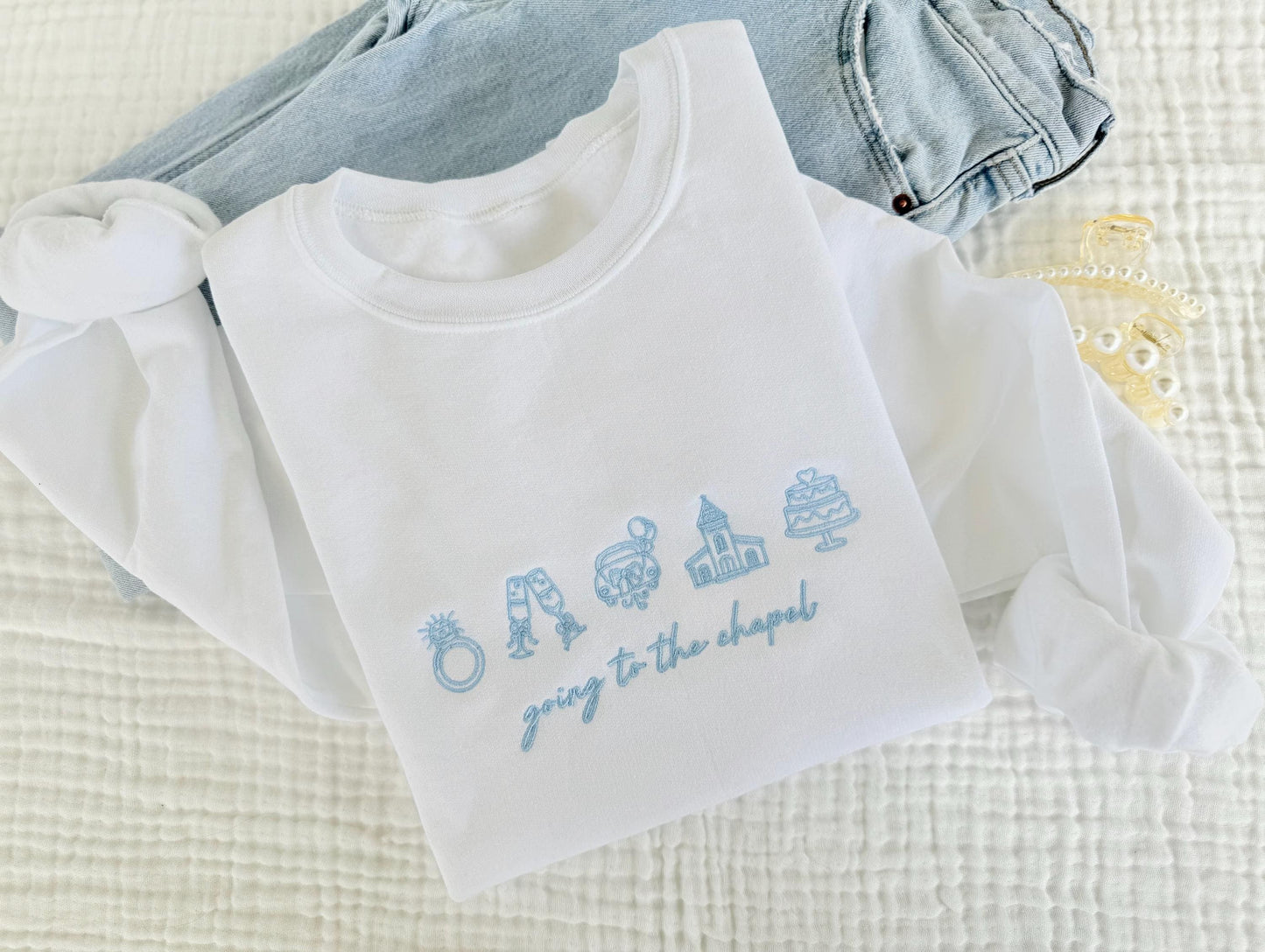 Going To The Chapel, Engagement Gift, Bride Sweatshirt, Bridal Embroidered Sweatshirt, Future Mrs. Sweatshirt, Bride Bachelorette Sweatshirt