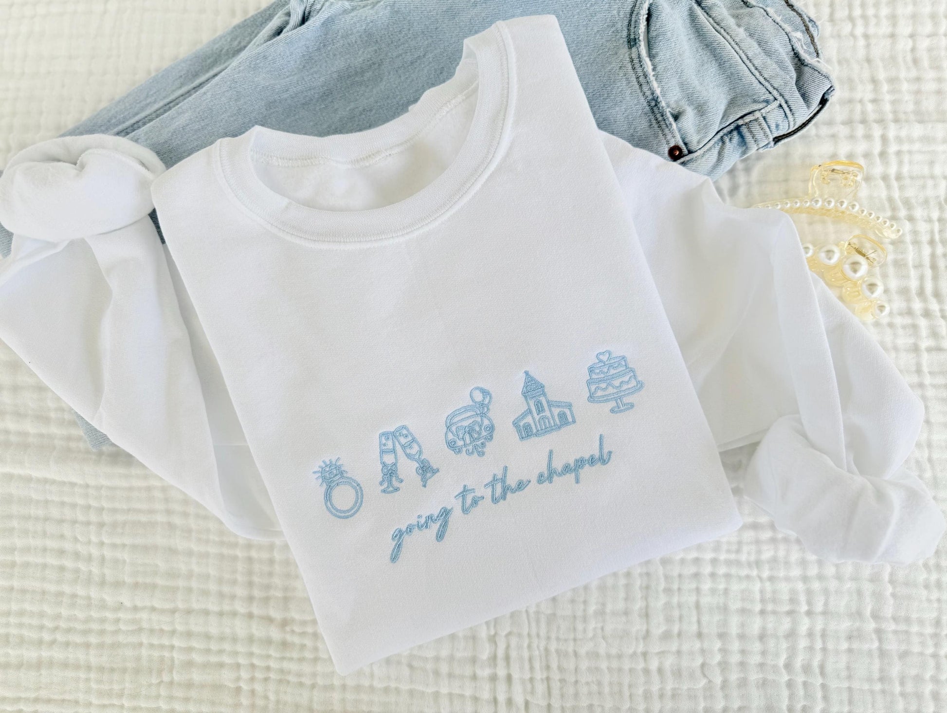 Going To The Chapel, Engagement Gift, Bride Sweatshirt, Bridal Embroidered Sweatshirt, Future Mrs. Sweatshirt, Bride Bachelorette Sweatshirt