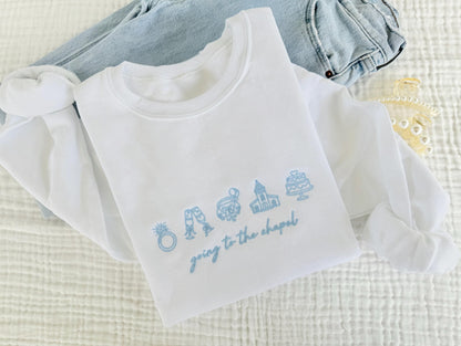 Going To The Chapel, Engagement Gift, Bride Sweatshirt, Bridal Embroidered Sweatshirt, Future Mrs. Sweatshirt, Bride Bachelorette Sweatshirt
