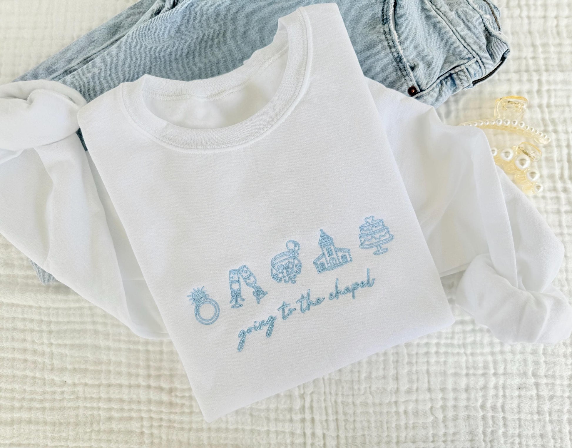 Going To The Chapel, Engagement Gift, Bride Sweatshirt, Bridal Embroidered Sweatshirt, Future Mrs. Sweatshirt, Bride Bachelorette Sweatshirt