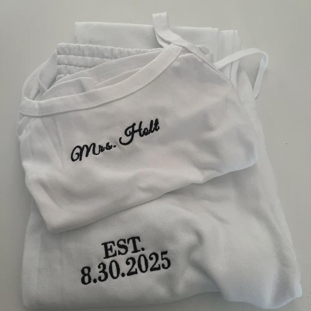 Embroidered Spaghetti Strap Tank Top, Mrs. Tank, Bride T-Shirt, Bridal Shower Gift, Engagement Gift, Bridal Tank Top, Mrs. Baby Tee,