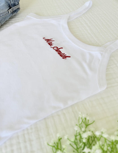 Mrs. Tank Top, Embroidered Tank, Bachelorette Outfit