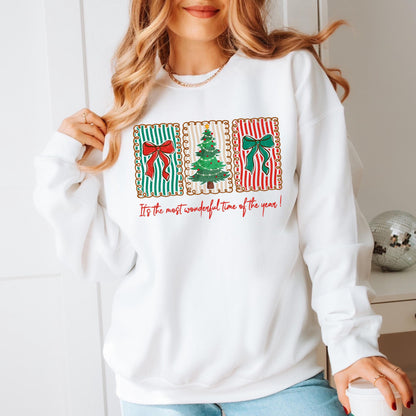 Womens Christmas Sweatshirt, It's The Most Wonderful Time Of The Year, Merry Sweater, Christmas Crewneck, Retro Christmas, Winter Sweatshirt