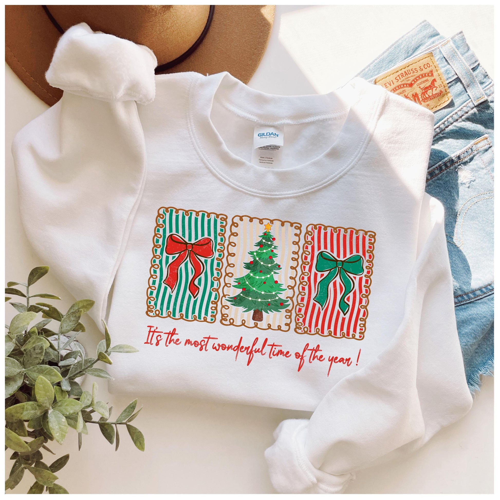 Its the Most Wonderful Time of the Year Sweatshirt Christmas Cookie Crewneck Holiday Sweater Winter Pullover Christmas Tree Bow Gift for her