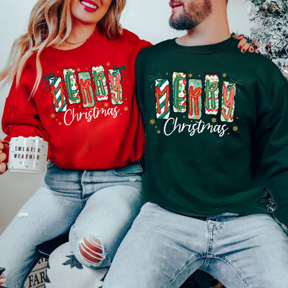 Merry Christmas shirt, Christmas sweatshirt, Women's Holiday Sweatshirt, Christmas Outfit, Sweatshirt for Holiday party, Festive Outfit