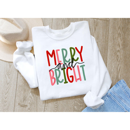 Merry and Bright Sweatshirt, Merry Family Sweatshirts, Family Christmas Pjs, Mommy and Me Christmas, Matching Christmas Sweatshirts