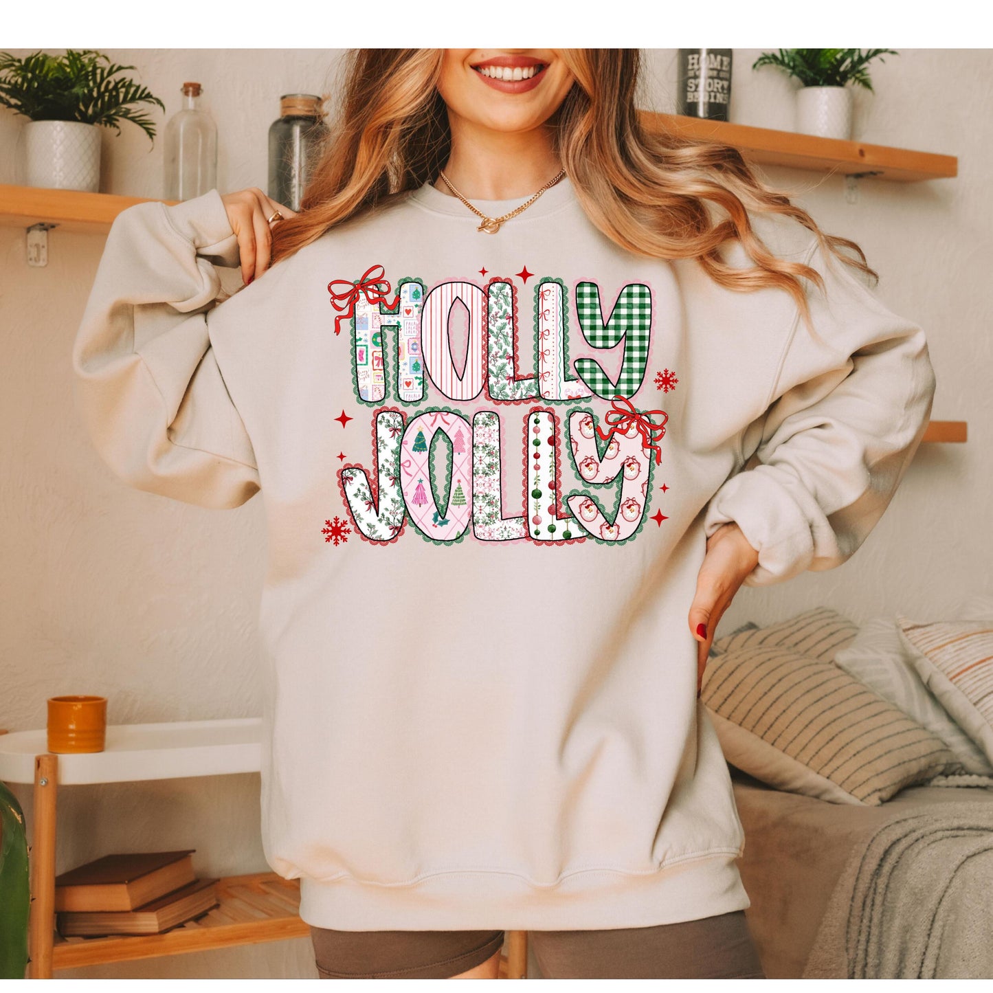 Holly Jolly Christmas Sweatshirt: Festive Holiday Outfit