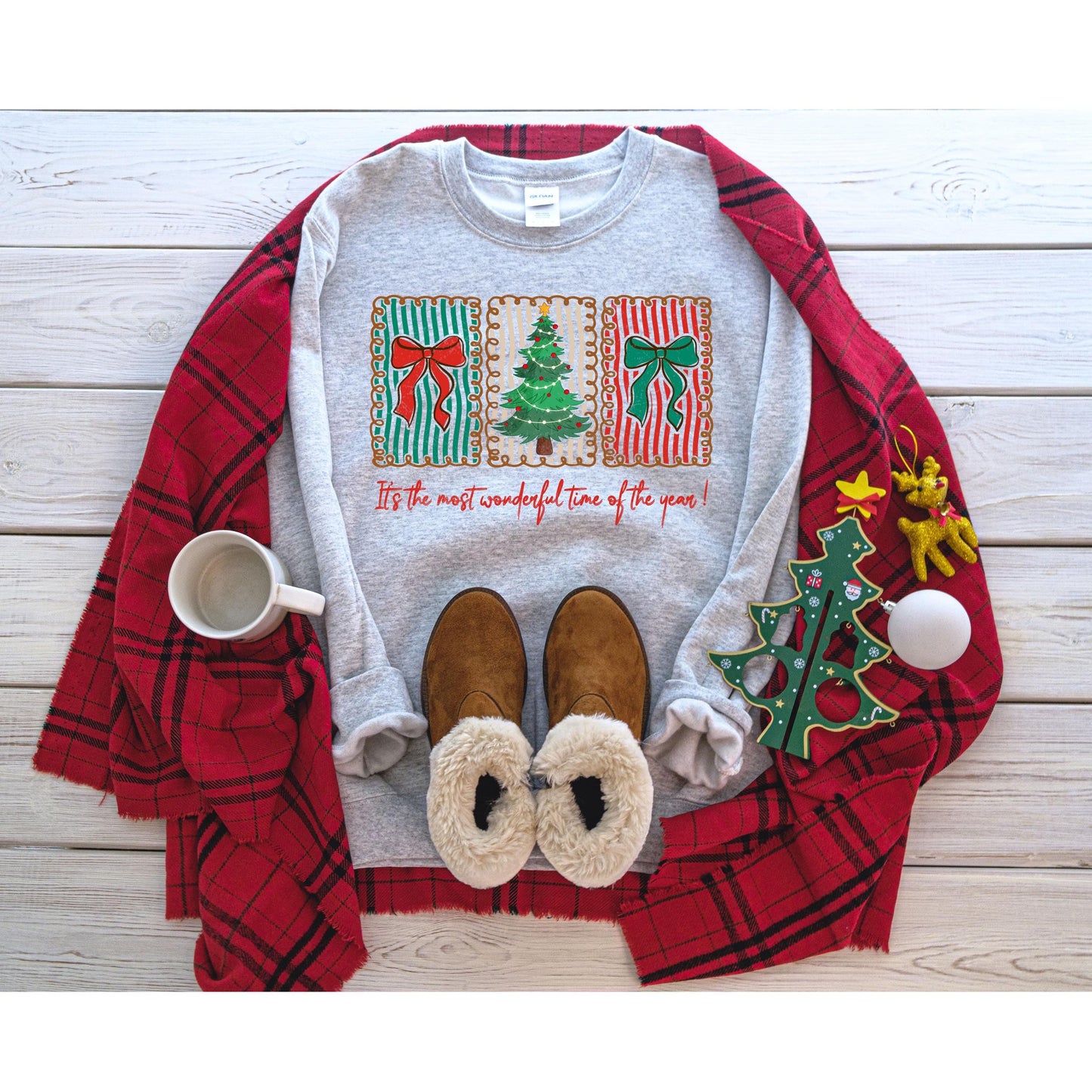 Womens Christmas Sweatshirt, It's The Most Wonderful Time Of The Year, Merry Sweater, Christmas Crewneck, Retro Christmas, Winter Sweatshirt