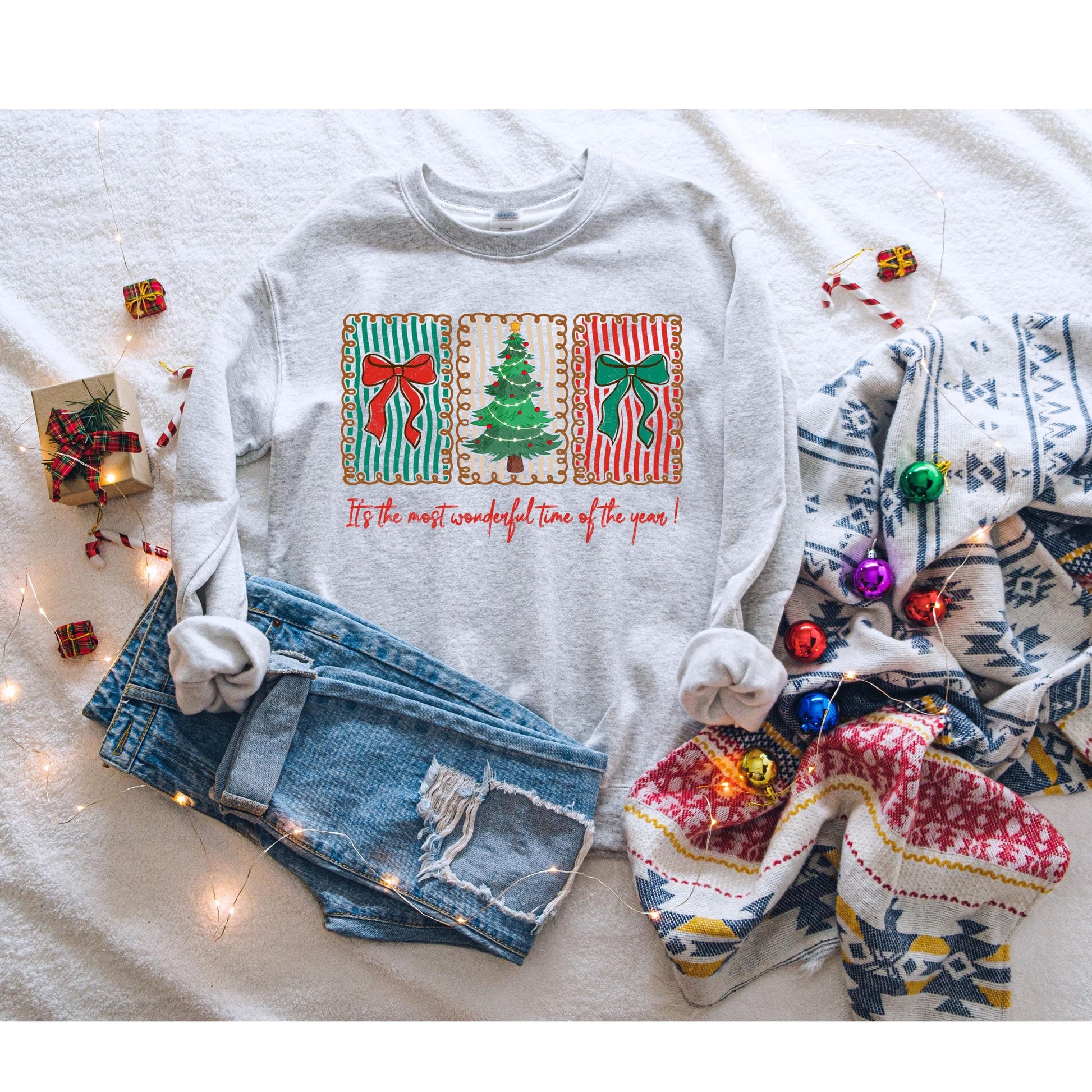 Womens Christmas Sweatshirt, It's The Most Wonderful Time Of The Year, Merry Sweater, Christmas Crewneck, Retro Christmas, Winter Sweatshirt