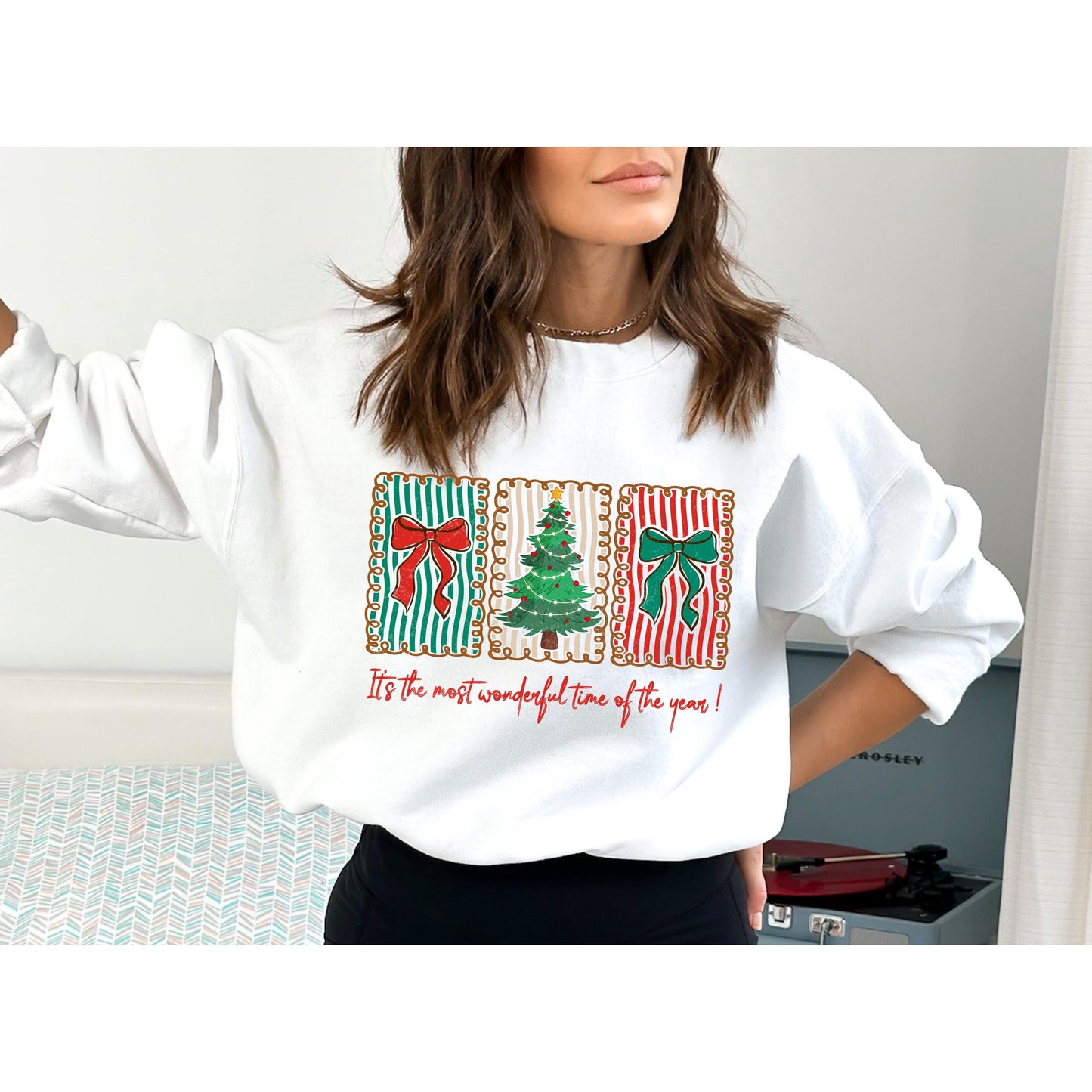 Womens Christmas Sweatshirt, It's The Most Wonderful Time Of The Year, Merry Sweater, Christmas Crewneck, Retro Christmas, Winter Sweatshirt