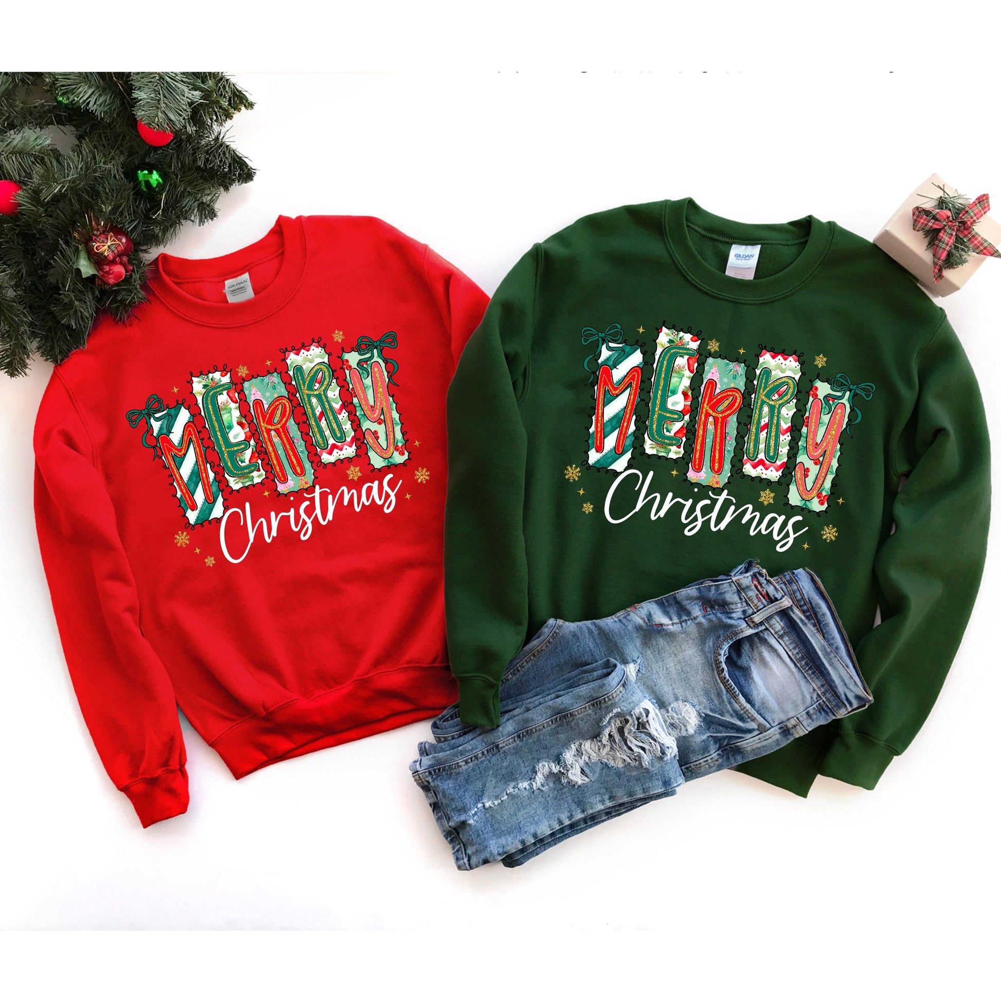 Merry Christmas shirt, Christmas sweatshirt, Women's Holiday Sweatshirt, Christmas Outfit, Sweatshirt for Holiday party, Festive Outfit