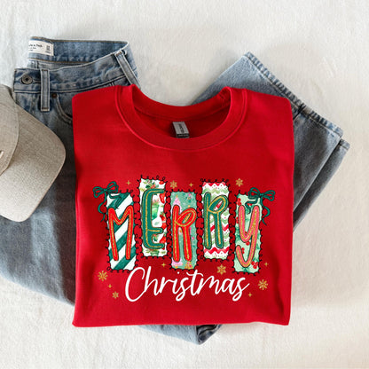 Merry Christmas shirt, Christmas sweatshirt, Women's Holiday Sweatshirt, Christmas Outfit, Sweatshirt for Holiday party, Festive Outfit