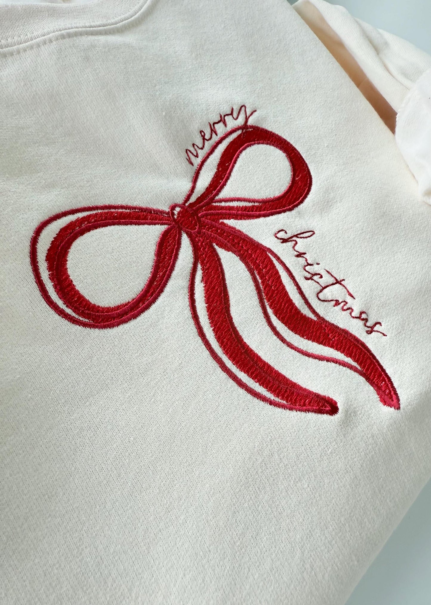 Merry Christmas Embroidered Sweatshirt, Christmas Sweatshirt, Christmas Sweatshirt for Women, Christmas Embroidery Sweatshirt