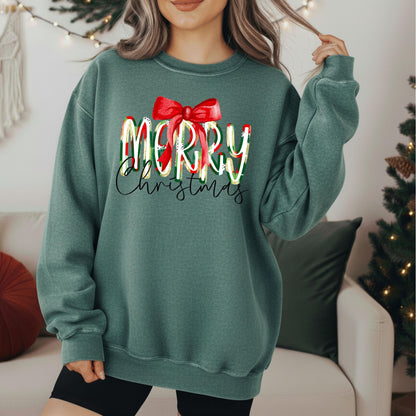 Comfort Colors Merry Christmas Sweatshirt: Garment-Dyed Crewneck
