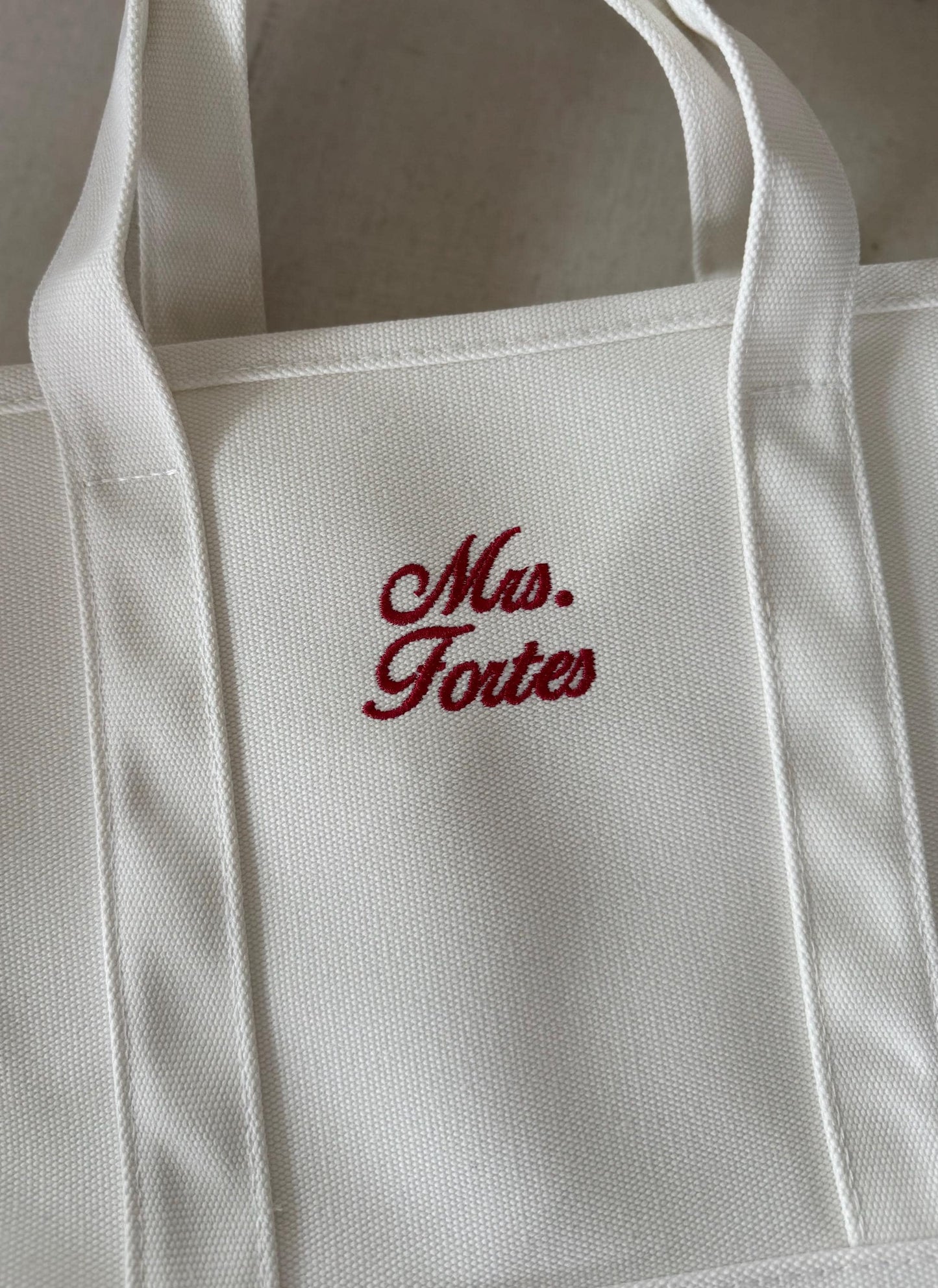 Bride Bag, White Embroidered Tote, Mrs Gift