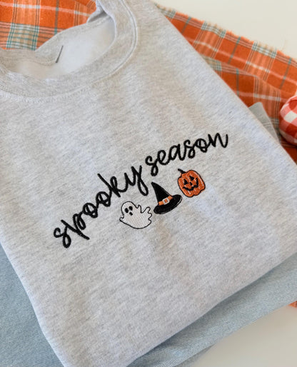 Personalized Halloween Sweatshirt, Cozy or Spooky Season Embroidery