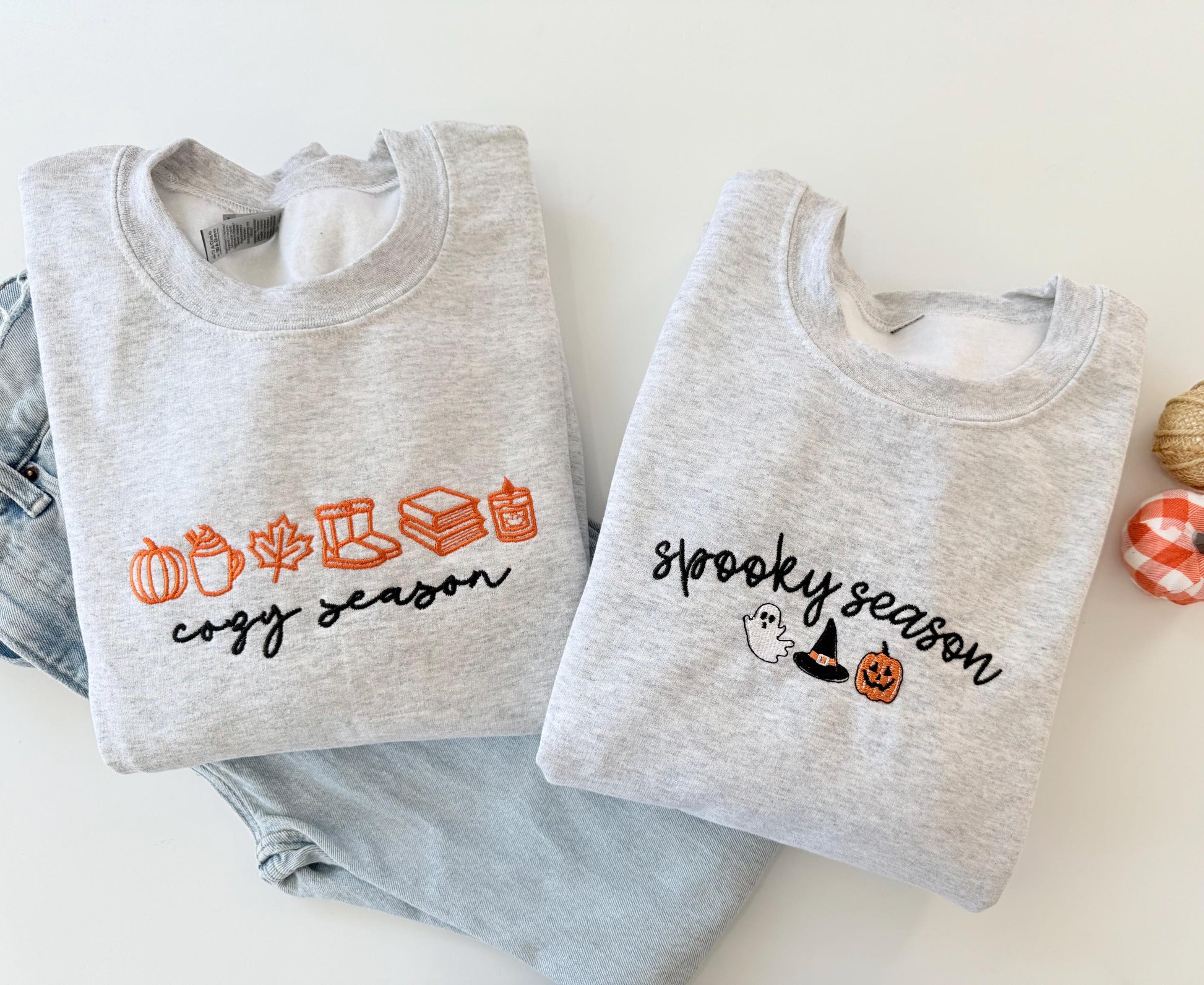 Personalized Halloween Sweatshirt, Cozy or Spooky Season Embroidery