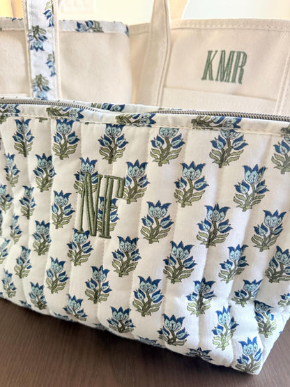 Personalized Bachelorette Tote, Custom Embroidered Monogrammed Bridesmaid Bag - Durable Canvas, Ideal for Wedding Party