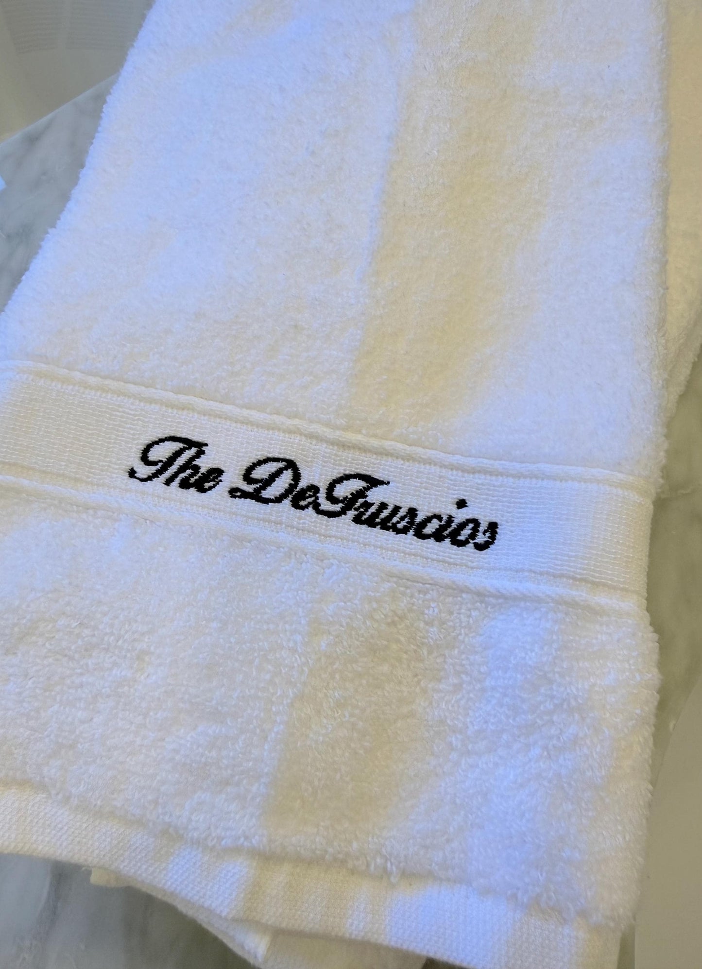 Personalized Hand Towel, Custom Embroidered Family Name Towel, Luxury Cotton Bathroom Decor, Housewarming Wedding or Hostess Gift